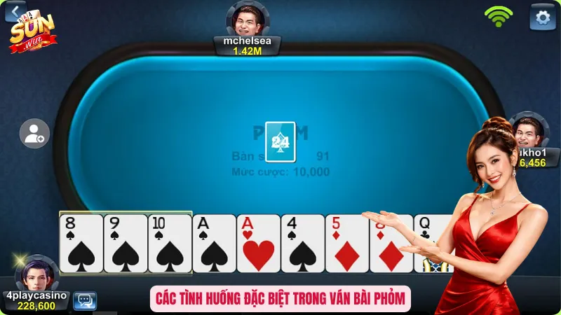 Các tình huống đặc biệt trong ván bài Phỏm