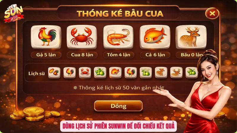 Dùng lịch sử phiên Sunwin để đối chiếu kết quả