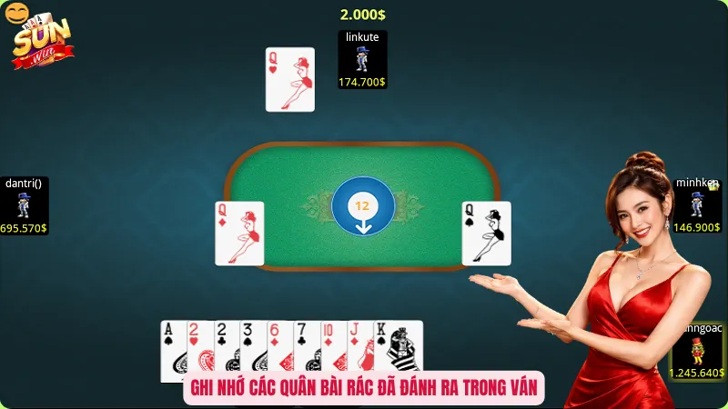 Ghi nhớ các quân bài rác đã đánh ra trong ván
